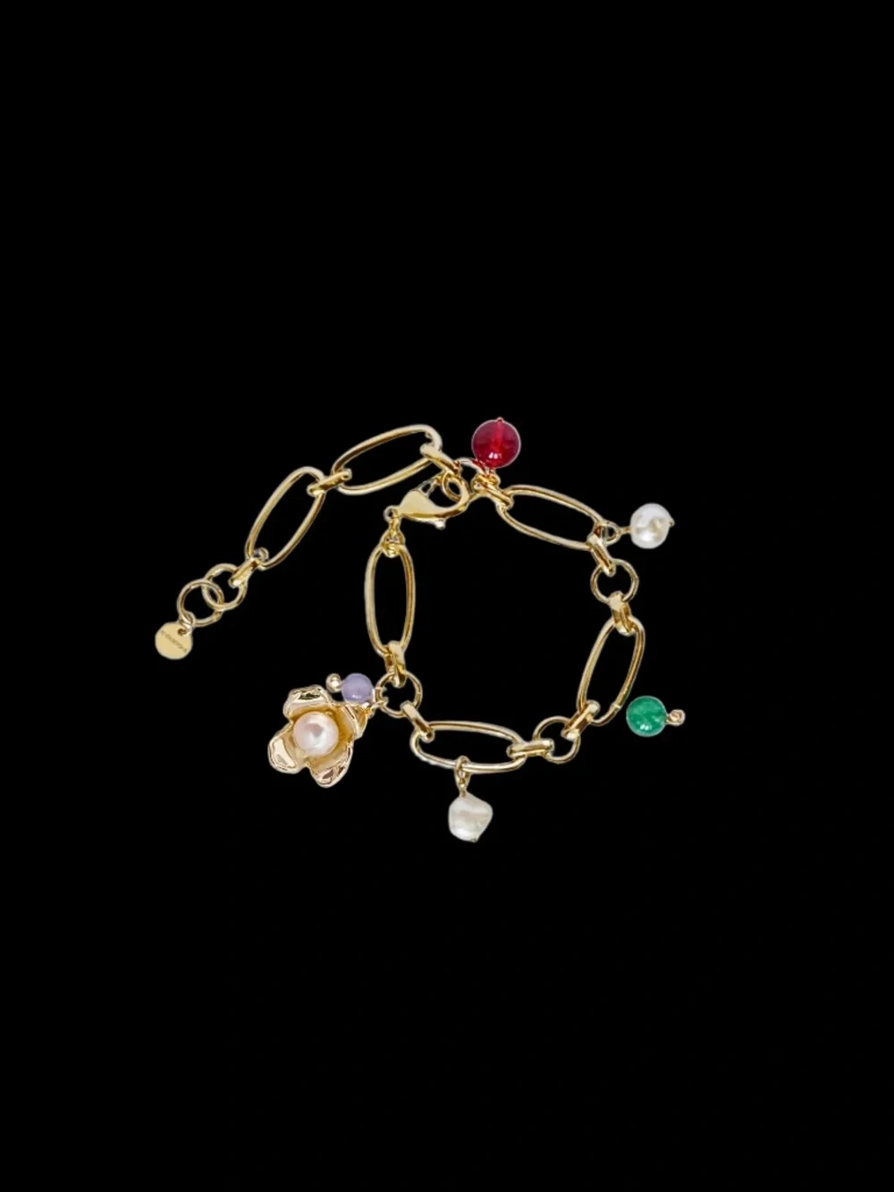 Anita Berisha Gold Chain Link Charm Bracelet or Anklet with Handmade Charms